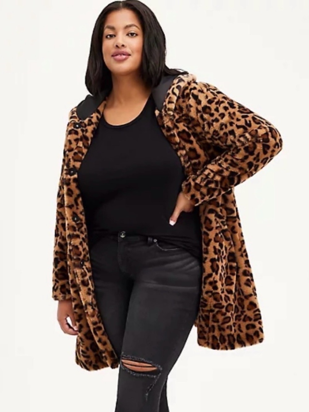 Torrid Cheetah Animal Print Super Soft Faux Fur Cozy Hooded Coat Size 2X NWOT